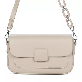 Бежевая сумка мессенджер из экокожи