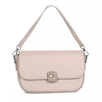 Бежевая сумка мессенджер из экокожи