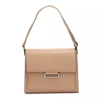 Бежевая сумка мессенджер из экокожи