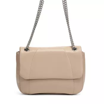 Бежевая сумка мессенджер из экокожи