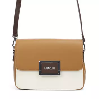 Бежевая сумка мессенджер из экокожи