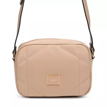 Бежевая сумка мессенджер из экокожи