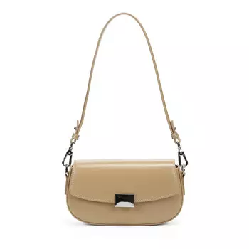 Бежевая сумка сэдл из гладкой кожи