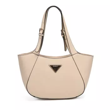 Бежевая сумка сэтчел из экокожи