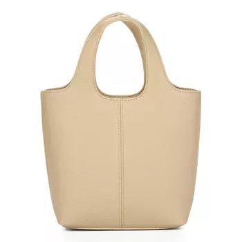 Бежевая сумка тоут из экокожи