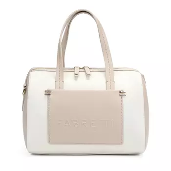 Бежевая сумка тоут из экокожи