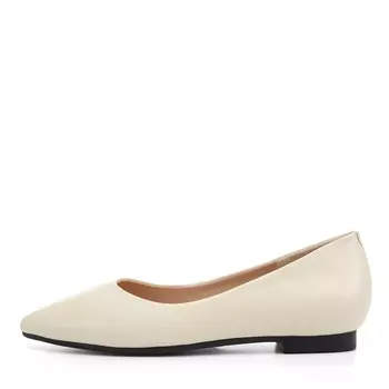 Бежевые балетки из гладкой кожи