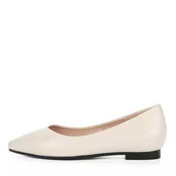 Бежевые балетки из гладкой кожи