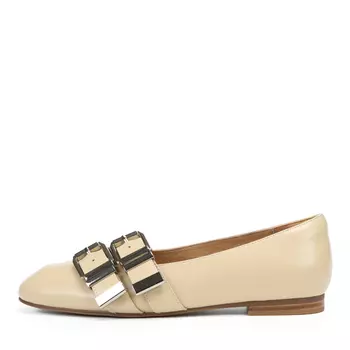 Бежевые балетки из гладкой кожи