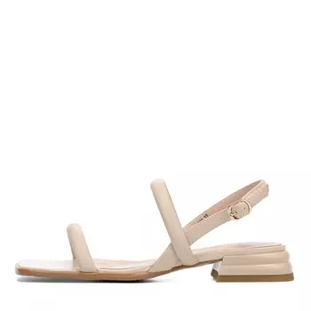 Бежевые босоножки из экокожи