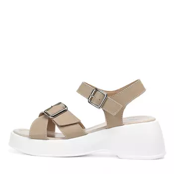 Бежевые босоножки из гладкой кожи