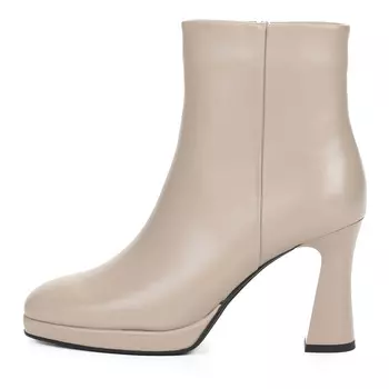 Бежевые ботильоны из гладкой кожи