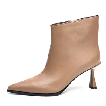 Бежевые ботильоны из гладкой кожи