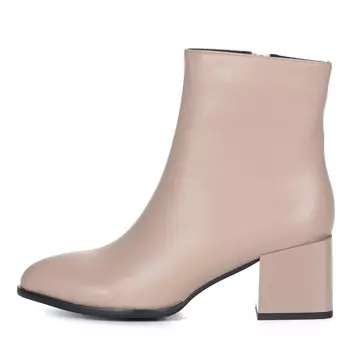 Бежевые ботильоны из кожи на подкладке из текстиля