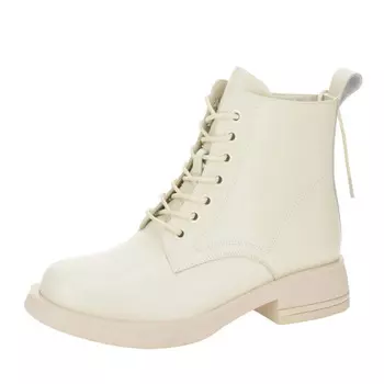 Бежевые ботинки из гладкой кожи