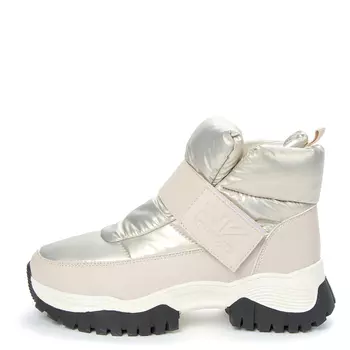 Бежевые дутики из экокожи и текстиля