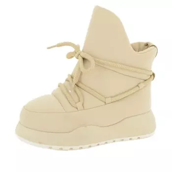 Бежевые дутики из текстиля