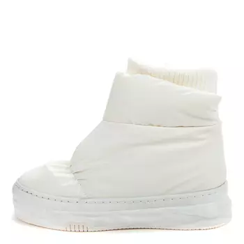 Бежевые дутики луноходы из текстиля