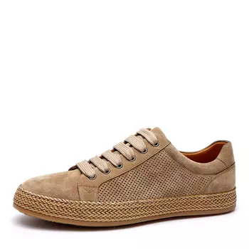 Бежевые кеды из бархатистого велюра