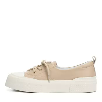 Бежевые кеды из гладкой кожи