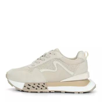 Бежевые кроссовки из кожи