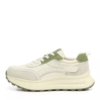 Бежевые кроссовки из кожи