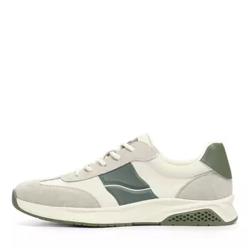 Бежевые кроссовки из кожи и текстиля