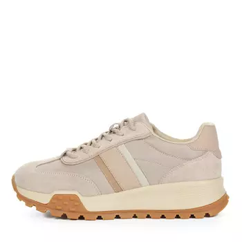 Бежевые кроссовки из текстиля и гидрофобного велюра