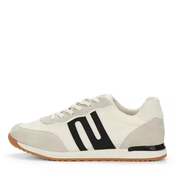 Бежевые кроссовки из ворсовой кожи и текстиля