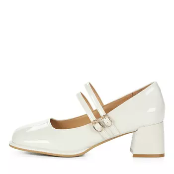 Бежевые лодочки Мэри Джейн из кожи