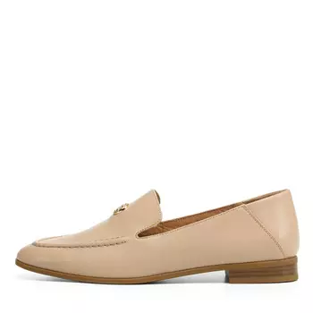 Бежевые лоферы из гладкой кожи
