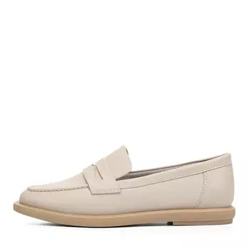 Бежевые лоферы из гладкой кожи