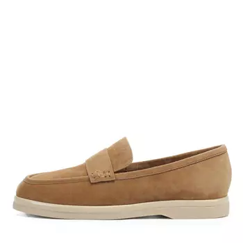 Бежевые лоферы из натурального велюра