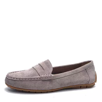 Бежевые мокасины из бархатистого велюра