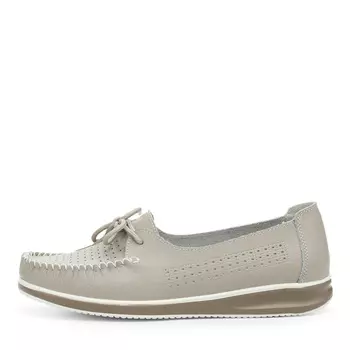 Бежевые мокасины из кожи