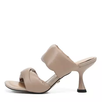 Бежевые мюли из гладкой кожи