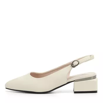 Бежевые открытые туфли из кожи