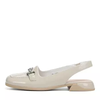 Бежевые открытые туфли из кожи