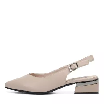 Бежевые открытые туфли из кожи