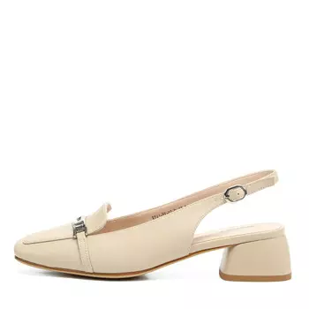 Бежевые открытые туфли из кожи