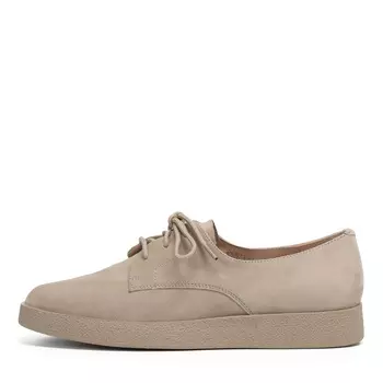 Бежевые полуботинки дерби из натурального велюра