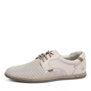 Бежевые полуботинки из кожи с перфорацией