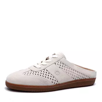 Бежевые сабо из натурального велюра