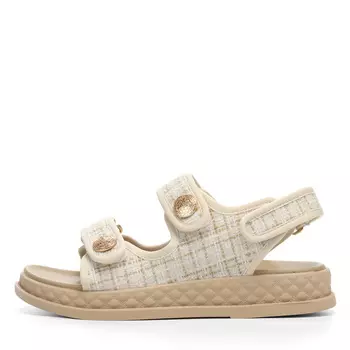 Бежевые сандалии из текстиля