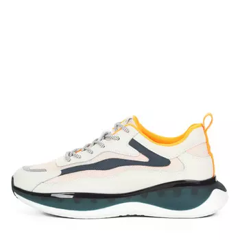 Бежевые текстильные кроссовки с контрастными вставками