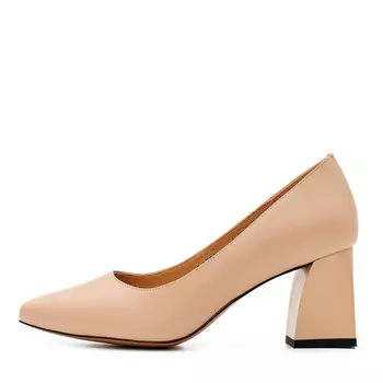 Бежевые туфли лодочки из гладкой кожи