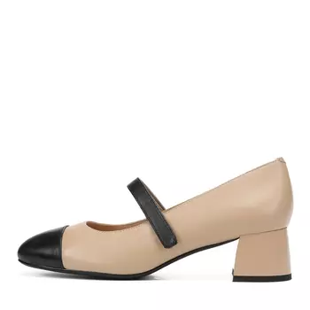 Бежевые туфли лодочки из гладкой кожи