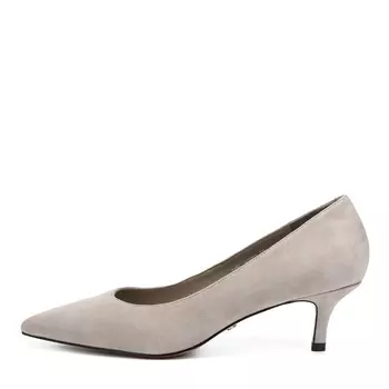 Бежевые туфли лодочки из натурального велюра