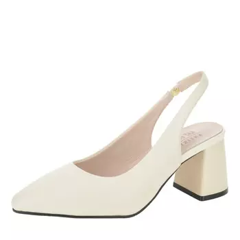 Бежевые туфли слингбэки из гладкой кожи