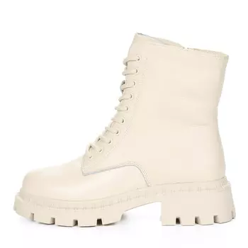 Бежевые утепленные ботинки из гладкой кожи